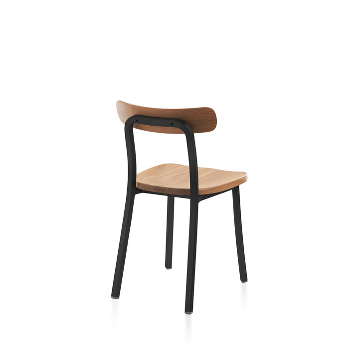 Utility Side Chair - Emeco - Chairs - Powder Coated Black - Oak - HORNE