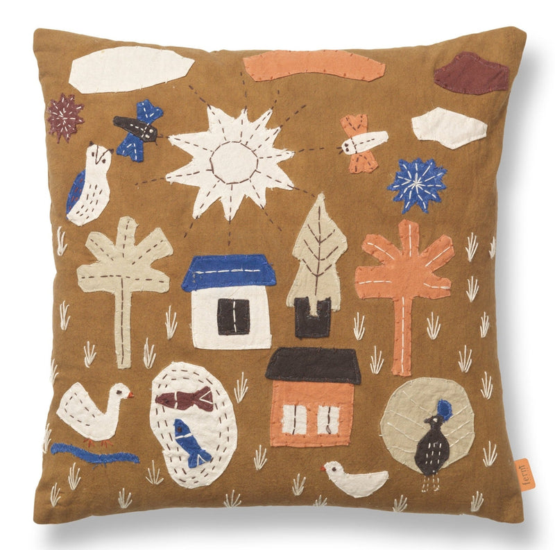 Village Cushion - Ferm Living - Bedding + Pillows - Off - White - HORNE