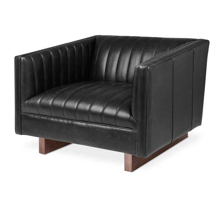 Wallace Chair - Gus* Modern - Chairs - Saddle Black Leather - HORNE