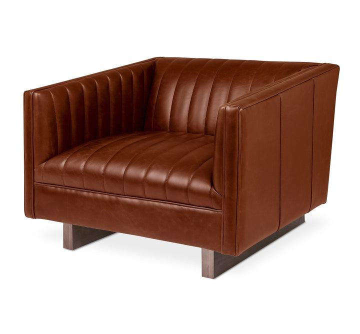 Wallace Chair - Gus* Modern - Chairs - Saddle Brown Leather - HORNE