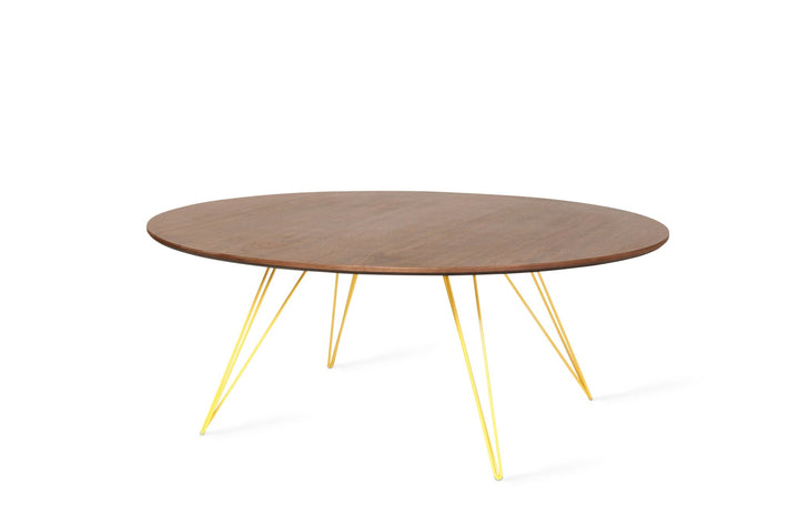 Williams Coffee Table - Large Circle - Tronk - Tables + Desks - Walnut - Yellow - HORNE