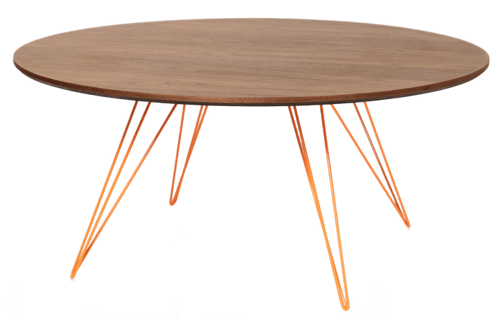 Williams Coffee Table - Small Circle - Tronk - Tables + Desks - Walnut - Orange - HORNE