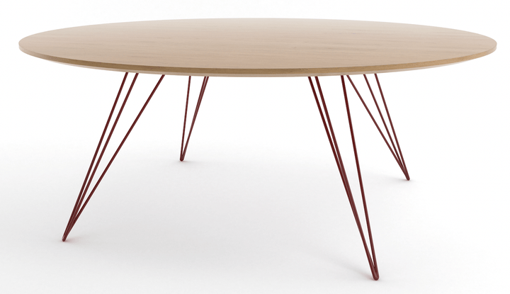 Williams Coffee Table - Small Circle - Tronk - Tables + Desks - White Oak - Blood Red - HORNE