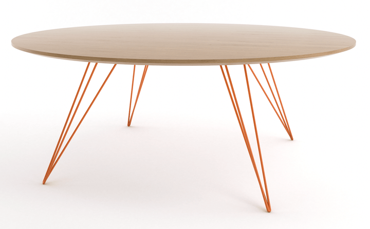 Williams Coffee Table - Small Circle - Tronk - Tables + Desks - White Oak - Orange - HORNE