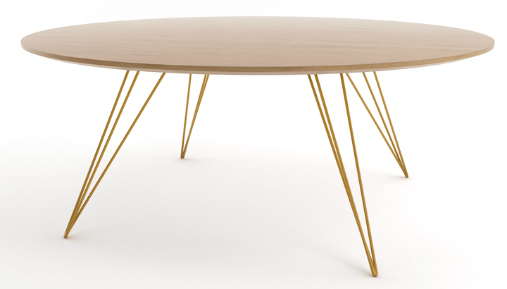 Williams Coffee Table - Small Circle - Tronk - Tables + Desks - White Oak - Mustard - HORNE