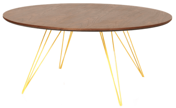 Williams Coffee Table - Small Circle - Tronk - Tables + Desks - Walnut - Yellow - HORNE