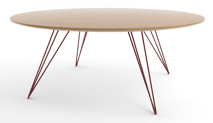 Williams Coffee Table - Small Oval - Tronk - Tables + Desks - White Oak - Blood Red - HORNE