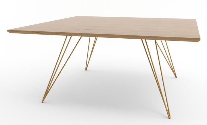 Williams Coffee Table - Small Rectangle - Tronk - Tables + Desks - White Oak - Brassy Gold - HORNE