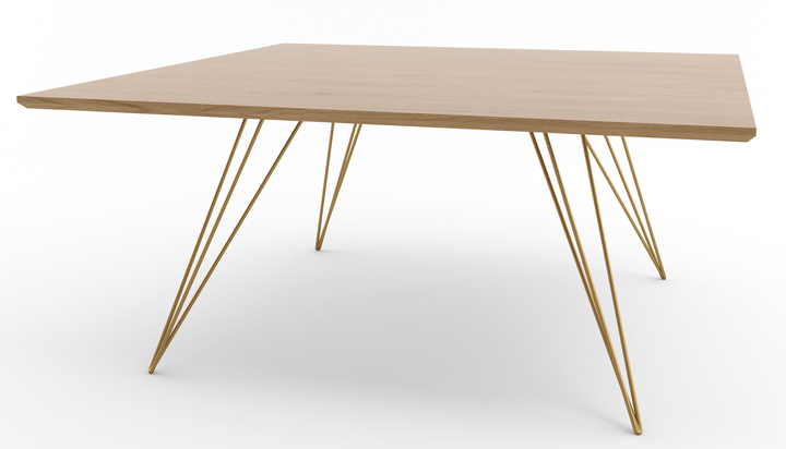 Williams Coffee Table - Small Square - Tronk - Tables + Desks - White Oak - Brassy Gold - HORNE