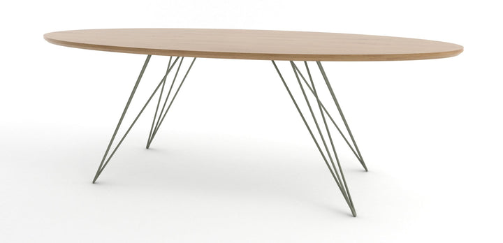 Williams Coffee Table - Thin Oval - Tronk - Tables + Desks - White Oak - Prairie Green - HORNE