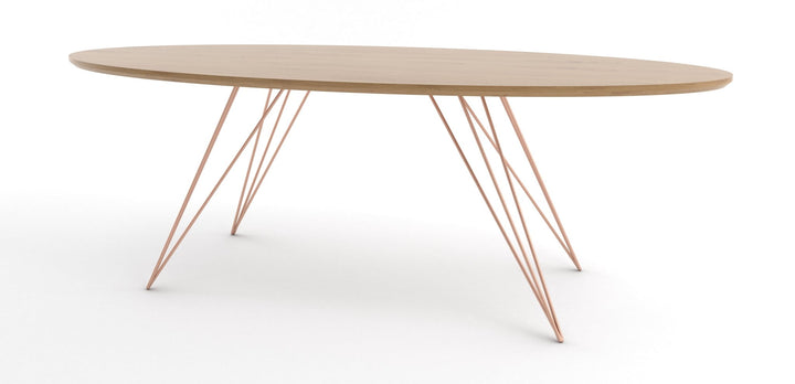 Williams Coffee Table - Thin Oval - Tronk - Tables + Desks - White Oak - Rose Copper - HORNE