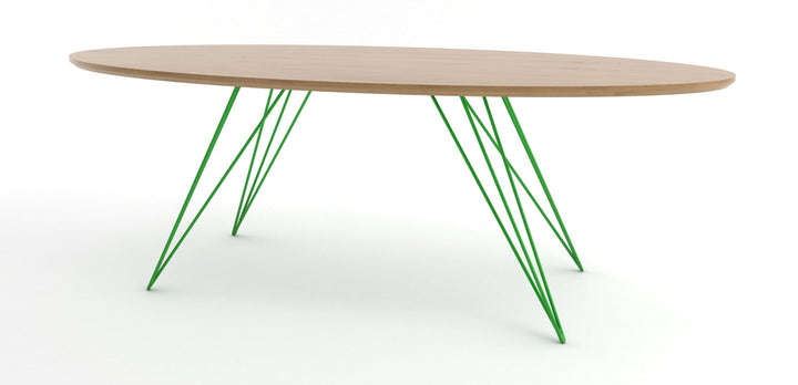 Williams Coffee Table - Thin Oval - Tronk - Tables + Desks - White Oak - Green - HORNE