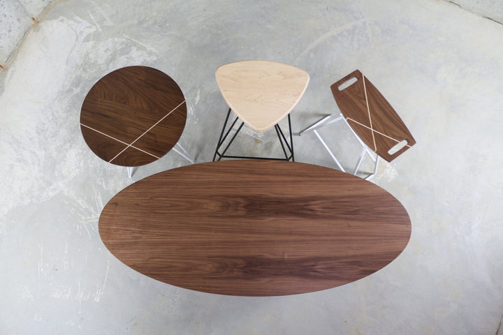 Williams Coffee Table - Thin Oval - Tronk - Tables + Desks - Walnut - Brassy Gold - HORNE