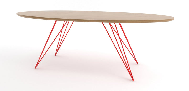 Williams Coffee Table - Thin Oval - Tronk - Tables + Desks - White Oak - Red - HORNE