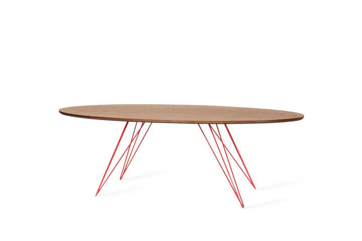 Williams Coffee Table - Thin Oval - Tronk - Tables + Desks - Walnut - Red - HORNE
