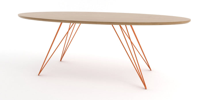 Williams Coffee Table - Thin Oval - Tronk - Tables + Desks - White Oak - Orange - HORNE