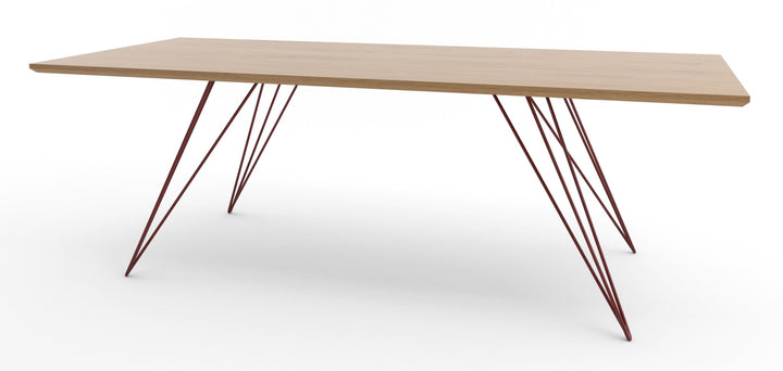 Williams Coffee Table - Thin Rectangle - Tronk - Tables + Desks - White Oak - Blood Red - HORNE