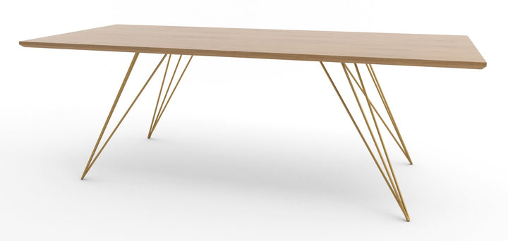Williams Coffee Table - Thin Rectangle - Tronk - Tables + Desks - White Oak - Brassy Gold - HORNE