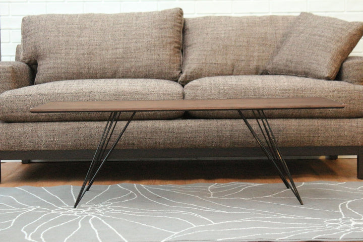 Williams Coffee Table - Thin Rectangle - Tronk - Tables + Desks - Walnut - Brassy Gold - HORNE