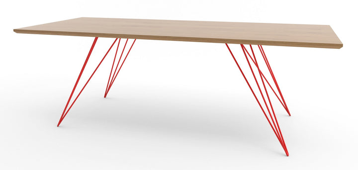 Williams Coffee Table - Thin Rectangle - Tronk - Tables + Desks - White Oak - Red - HORNE
