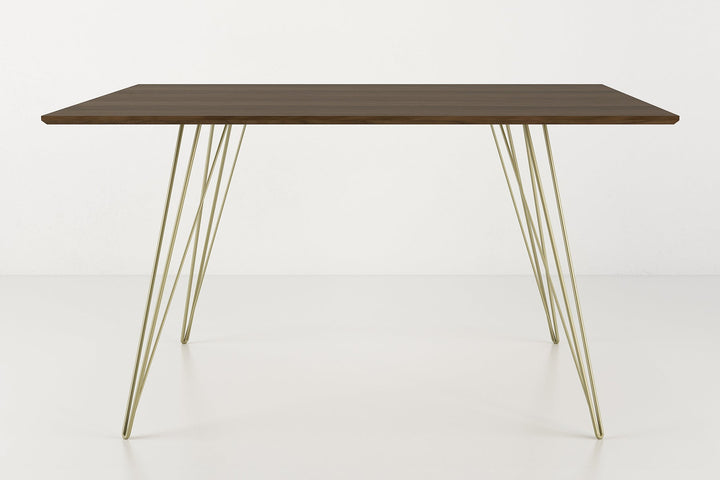Williams Dining Table - Large Rectangle - Tronk - Tables + Desks - Walnut - Brassy Gold - HORNE