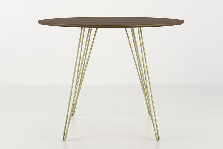 Williams Dining Table - Small Circle - Tronk - Tables + Desks - Walnut - Brassy Gold - HORNE
