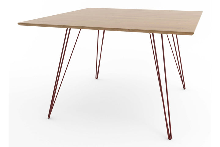 Williams Dining Table - Small Square - Tronk - Tables + Desks - White Oak - Blood Red - HORNE