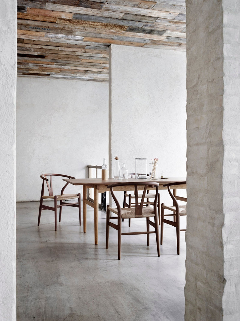 Wishbone Curved Paper Cord and Wood Chair