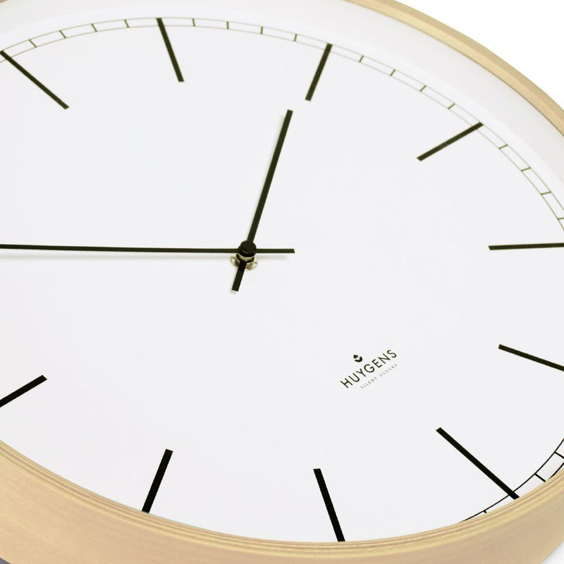 Wood25 Wall Clock - Pine Wood - Huygens - Clocks - White Index - HORNE