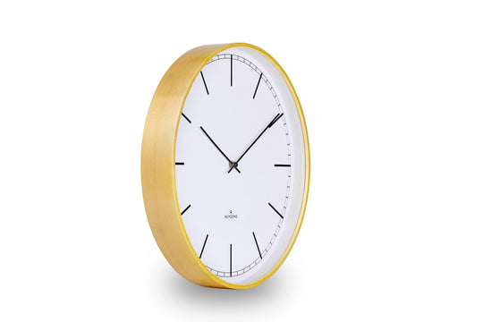 Wood25 Wall Clock - Pine Wood - Huygens - Clocks - White Index - HORNE