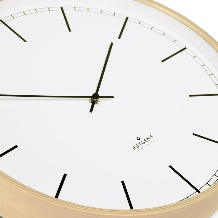 Wood35 Wall Clock - Pine Wood - Huygens - Clocks - White Arabic - HORNE