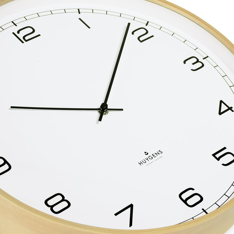 Wood35 Wall Clock - Pine Wood - Huygens - Clocks - White Index - HORNE