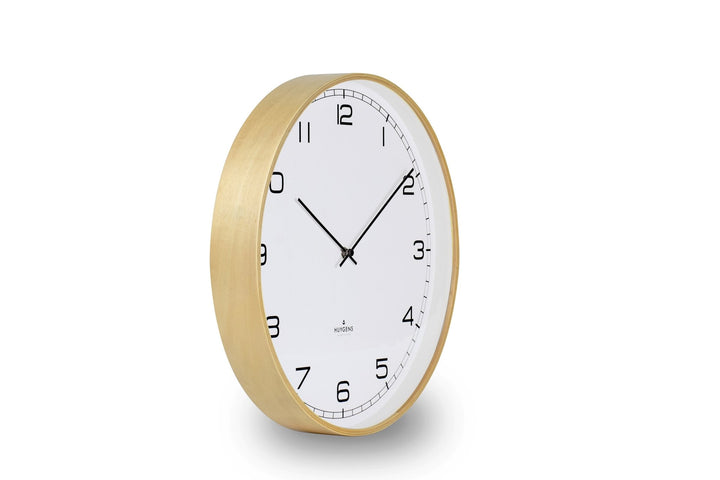 Wood35 Wall Clock - Pine Wood - Huygens - Clocks - White Arabic - HORNE