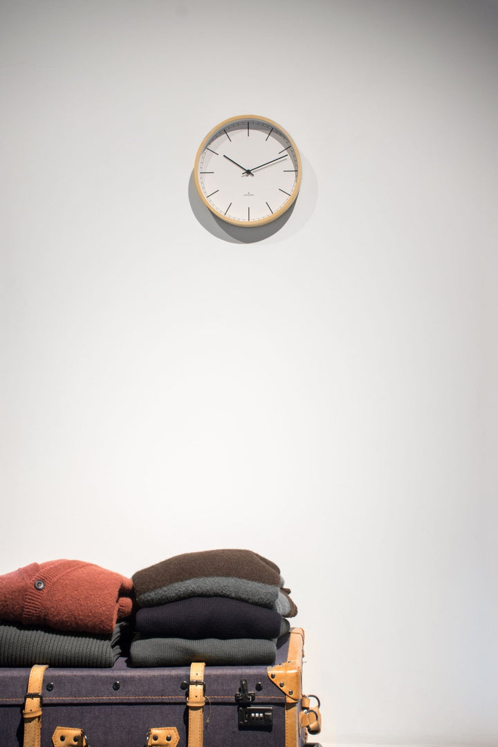 Wood35 Wall Clock - Pine Wood - Huygens - Clocks - White Arabic - HORNE