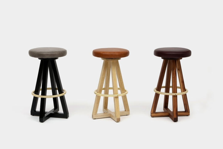 X3 Stool - Artless - Stools + Benches + Ottomans - Walnut - Blackbean - Blackened Steel - HORNE