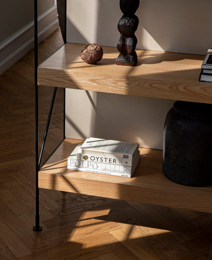 Zet Storage System, 60in. - Audo Copenhagen - Shelving - 1x4 - Black Steel - Natural Oak - HORNE