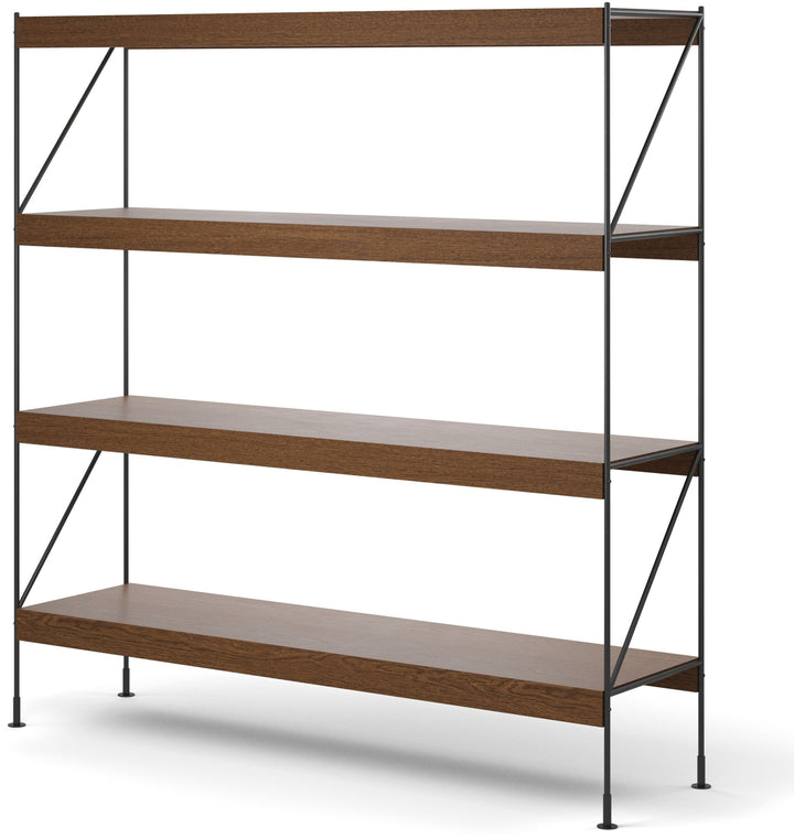Zet Storage System, 60in. - Audo Copenhagen - Shelving - 1x4 - Black Steel - Dark Stained Oak - HORNE