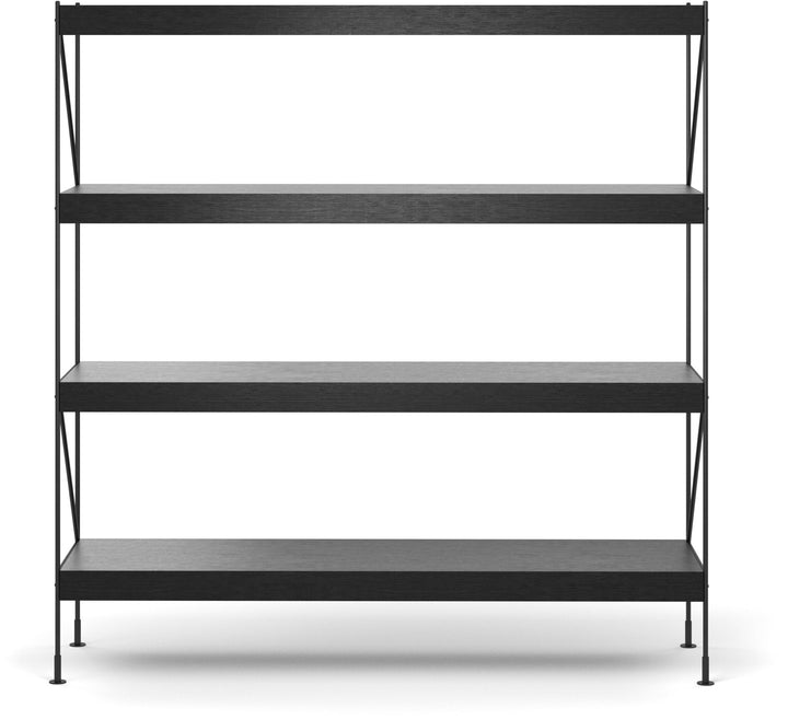 Zet Storage System, 60in. - Audo Copenhagen - Shelving - 1x4 - Black Steel - Black Oak - HORNE