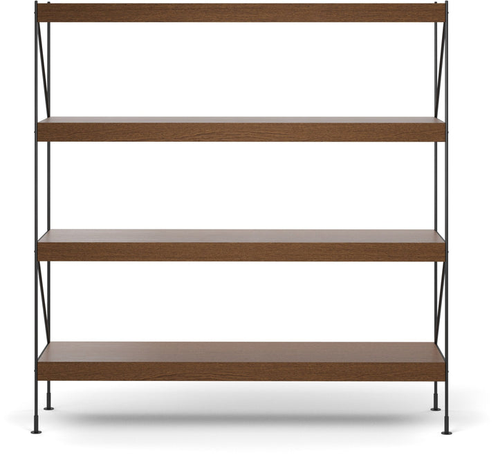 Zet Storage System, 60in. - Audo Copenhagen - Shelving - 1x4 - Black Steel - Dark Stained Oak - HORNE