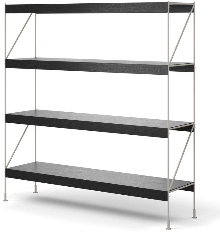 Zet Storage System, 60in. - Audo Copenhagen - Shelving - 1x4 - Black Steel - Black Oak - HORNE