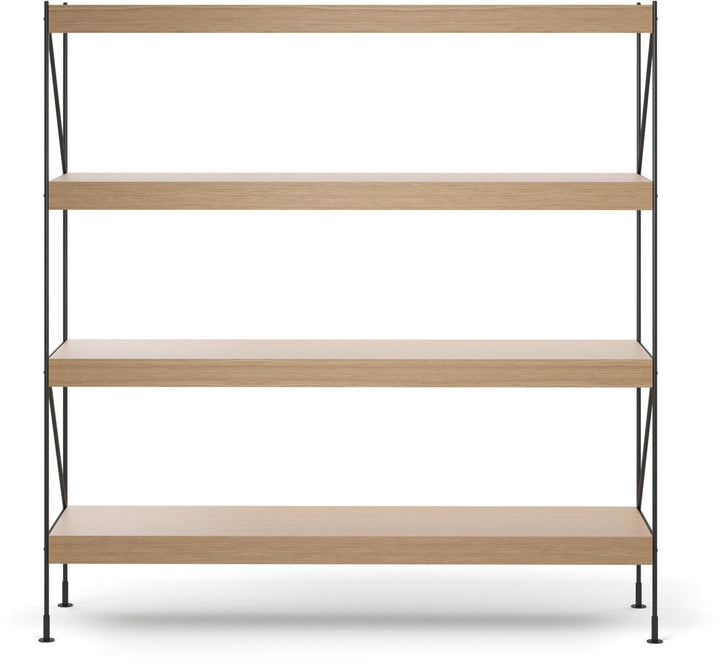 Zet Storage System, 60in. - Audo Copenhagen - Shelving - 1x4 - Black Steel - Natural Oak - HORNE