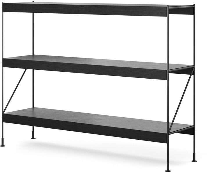 Zet Storage System, 60in. - Audo Copenhagen - Shelving - 1x3 - Black Steel - Black Oak - HORNE