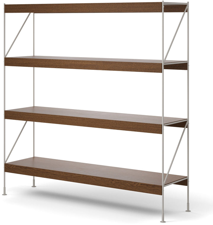 Zet Storage System, 60in. - Audo Copenhagen - Shelving - 1x4 - Black Steel - Dark Stained Oak - HORNE