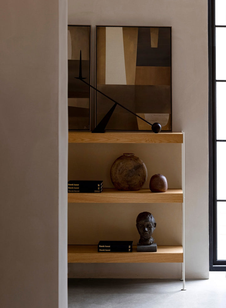Zet Storage System, 60in. - Audo Copenhagen - Shelving - 1x4 - Black Steel - Natural Oak - HORNE