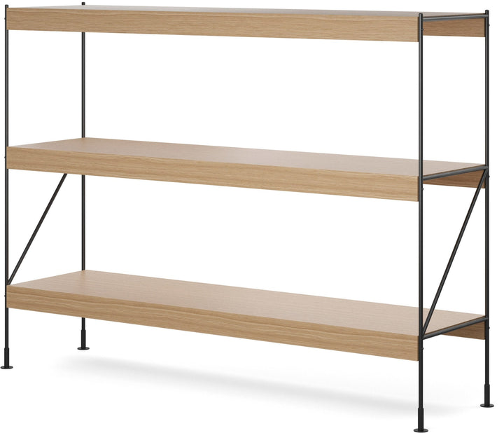Zet Storage System, 60in. - Audo Copenhagen - Shelving - 1x3 - Black Steel - Natural Oak - HORNE