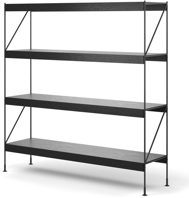 Zet Storage System, 60in. - Audo Copenhagen - Shelving - 1x4 - Black Steel - Black Oak - HORNE