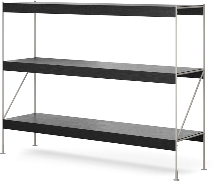 Zet Storage System, 60in. - Audo Copenhagen - Shelving - 1x3 - Black Steel - Black Oak - HORNE