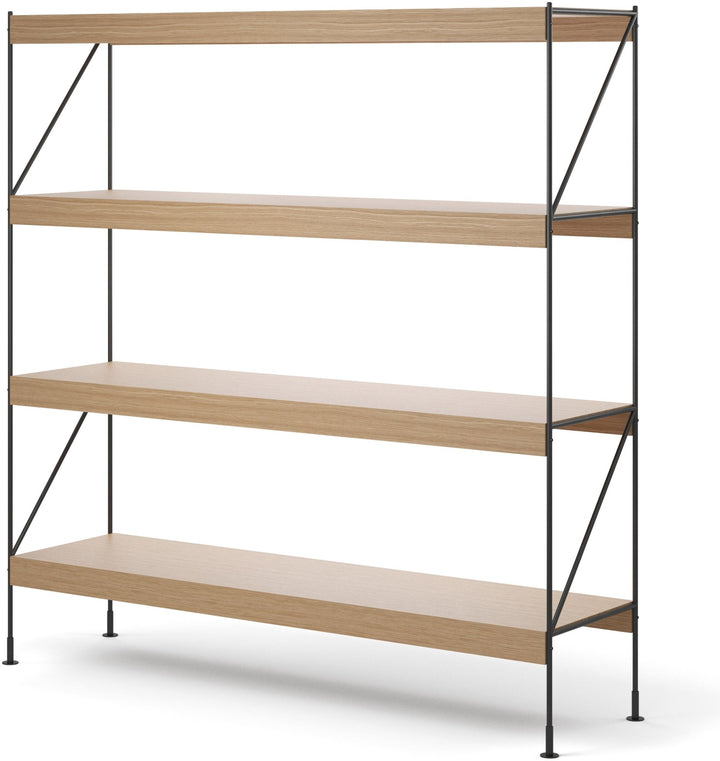 Zet Storage System, 60in. - Audo Copenhagen - Shelving - 1x4 - Black Steel - Natural Oak - HORNE